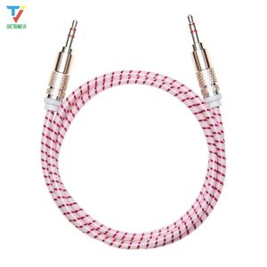 Färgglada Jack 3.5mm Audio Cable Candy Car Aux Cable Headphone Extension Code för telefon Bil Headset Speaker 50pcs / Lot