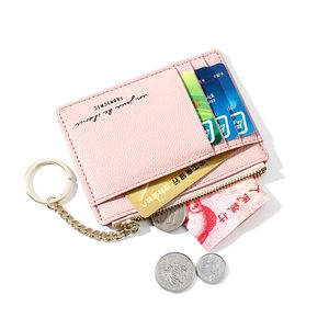 Ny blixtlås Kvinnors myntväska Koreanska versionen av Mini Keychain Små handväskor Multi-Card Slot Card Holder Pouch Wallet