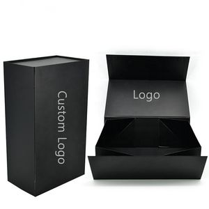 Manufacturers Custom Printed Logo Luxury High Quality Black Collapsible Foldable Magnetic Closure Rigid Folding Gift Box