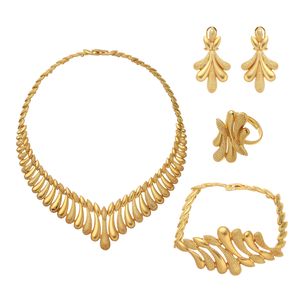 New Design Gold Jewelry Set Women African Fashion Nigerian Wedding Jewelry Sets