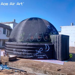 6 m diameter Black inflatable planetarium dome museum and science discovery academy education with zipper door system on discount