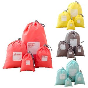 Storage Bags Travel Mountaineering Cycling Sports Polyester Waterproof Beam Pocket Portable Drawstring Four-piece Home Bag