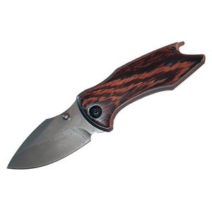 Hot Sales X75 Mini Folding Knife with logo Wood Handle Pocket Camping Knife Multi Fuction Keychain Rescue Hunting Knife Outdoor EDC Tool