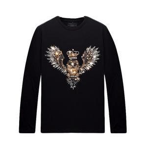 Pamuk Karışım Rhinestone Uzun Kollu Gömlek Erkekler Kadınlar için Paketi - Casual Streetwear Bahar Sonbahar için Tasarımları ile Gömlek Tops