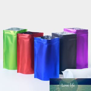 100Pcs Stand Up Matte Aluminum Foil Heat Sealable Zip Lock Package Bag Recyclable Zipper Self Sealing Tea Powder Storage Bag