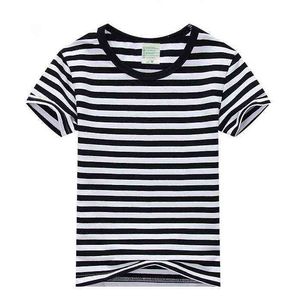 T-shirt per ragazzi e ragazze estive T-shirt unisex a righe nere bianche in cotone unisex T-shirt Abbigliamento per bambini per 2 3 4 6 8 10 anni KT174001 G1224