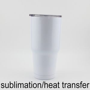 30oz Beyaz Süblimasyon Paslanmaz Çelik Fotoğraf Baskı Tumbler Çift Duvar Yalıtımlı Isı Transferi Baskı Su Kupası DHL Ücretsiz