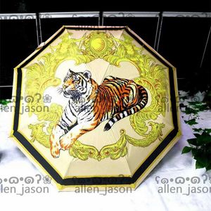 Top tigre guarda-chuvas hipster automático designer guarda-chuvas de luxo de alta qualidade ao ar livre viagem multifunções à prova de vento de sol