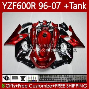 Hot red blk Body Kit For YAMAHA YZF600R Thundercat YZF 600R 600 R 1996-2007 Bodywork 86No.180 YZF-600R 96 97 98 99 00 01 YZF600-R 02 03 04 05 06 07 OEM Fairings +Tank cover