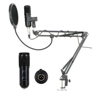 BM 900 Condenser USB Микрофон Студия с стендовым штативом POP Filter MIC для компьютера Караоке ПК Регулируемый том BM 800