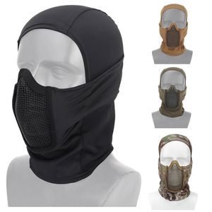 Outdoor Airsoft Tactical Mask Hood Shooting Face Protection Gear Metal Steel Wire Mesh Half Face NO03-016