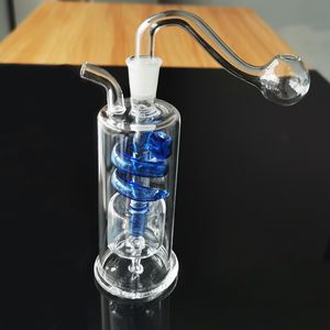 Geladeira portátil de vidraia Fumador de vidro colorido Burner Borbulhador Garrafa com 10mm tigelas de óleo Percolater Bubbler Tubos de água Tobacco Bowl Accessories