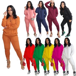 Artı Boyut 3XL Kadın Jogger Suit Sonbahar Kış Kılavuzu Düz Renk Takibi Hoodies+Pantolon İki Parçalı Set Siyah Kıyafetler Uzun Kollu Ter Takımlar 4250