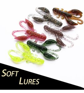 15st / lot liten mjuk craw bete lure bas abborre 2,1g / 51mm artificiell fiske locka swimbait levande wobblers för texas rig