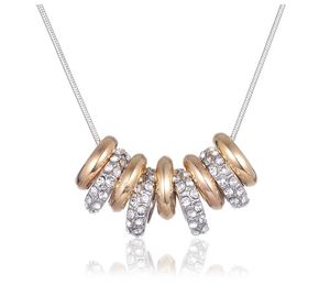 Tow Tone in platino 18 carati e collane di perline placcate oro Autentico cristallo austriaco Collana di gioielli di moda B13259r