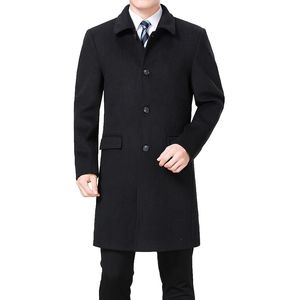 New Woolen Winter Cashmere Pea Uomo Soprabito Giacca lunga Cappotto in misto lana Palto Erkek Mont Kaban 201123