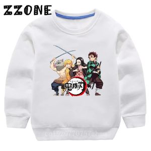 Children's Hoodies Kids Anime Demon Slayer Print Sweatshirts Baby Blade of Ghost Pullover Tops Girls Autumn Clothes,KYT5392 201127