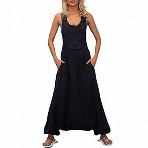 Wholesale harem jumpsuit black for sale - Group buy women bib cargo pants hip hop harem bib pants loose overalls jumpsuit romper plus size black T944