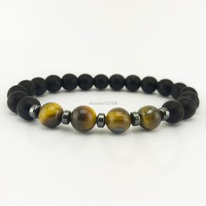 Fashion Healing Agate Tiger Eye Bead Armband Black Magnetic Armband Fashion Jewelry For Women Men Fashion Jewelry Will and Sandy Gift