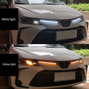New 2pc Car LED DRL Daytime Running Light Strip Waterproof 12V For Car Headlight Sequential Turn Signal Day Driving Lamp Accessories