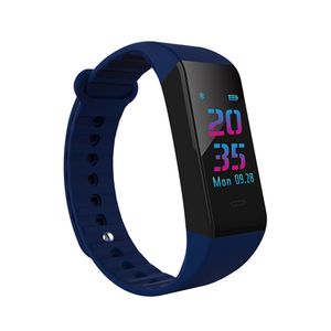 Smart armbandsklocka Blodtryck Hjärtfrekvens Monitor Tracker Watch Vattentät Bluetooth Smart Wristwatch för iOS iPhone Android-telefon