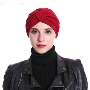 Женщины Мусульманский тюрбан Hijab Connet Wrap Head Color Color Modal Turbans для женщин rusch Индийская шляпа Femme Musulman Turbante Mujer