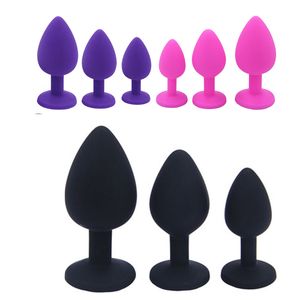 Massagem S L Silicone Anal Plugs Crystal Jewelry Butt Plug Adulto Sexo Brinquedos para Mulheres Gay Anus Expander Trainer Homens Homens Prostate Massager