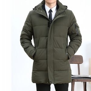 비즈니스 캐주얼 겨울 남성 긴 다운 재킷 큰 크기 L-6XL 두꺼운 따뜻한 파카 코트 후드 윈드 브레이커 manteau homme hiver 201204
