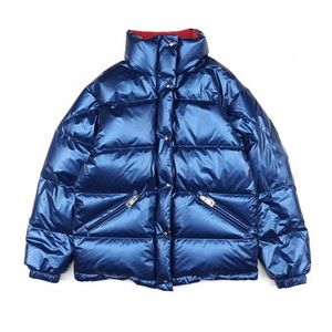 20fw New Fashion Glossy Down Jacket Arm Logo Patent Leather Plus Velvet Jacket Classic Autumn and Winter Coat M630