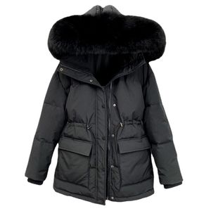 2022 Cotton Padded Fur Party Parka New Big Fur Collar Down Winter Jacket Women Thick Warm Parkas Female Outerwear