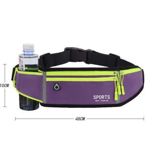 Mode Design Running Waist Bag Outdoor Portable Belt Phone Pouch Män Kvinnor Vattentät Fanny Förpackningar Mini Osynliga MidjaPacks Multi-Functional Bottle Holder Väskor