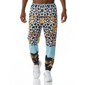 Luxo Royal Floral Impressão Sweatpants Homens Harajuku Corredores Calças Calças Esportivas Calças Hip Hop Streetwear Calças com Drawstring XXL 201110