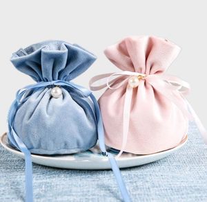 Party Saciosts 12 * 9см многофункциональный ювелирные изделия подарочная сумка Drawstring Sweet Candy Poughy Velvet Breakstring Bags Baby Душ аксессуары RRA11810