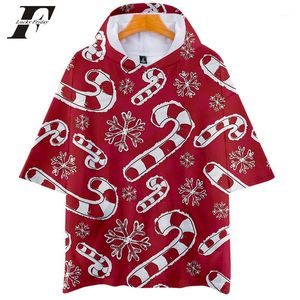 Men's Hoodies & Sweatshirts Christmas Western Traditional Festival Santa Claus Pattern Print Hooded Kpop Harajuku Hoodie Short Sleeve Clothe