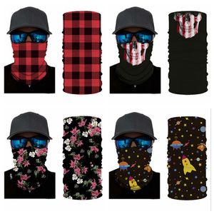 Skull Magic Scarf Red Plaid Bandana Half Face Mask 24*49cm Headband Turban Ski Cycling Mask CYZ2917