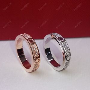 2022 anel de desenhista anéis de amor prata rosa ouro jóias de luxo diamante anéis de diamantes para as mulheres marca moda colar caixa vermelha 22012104r
