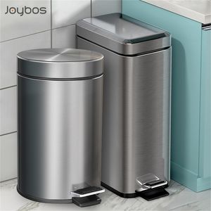 Stainless Steel Kitchen Trash Can Creative Garbage Bin Large Capacity N Slit Recycling with Lid 211222