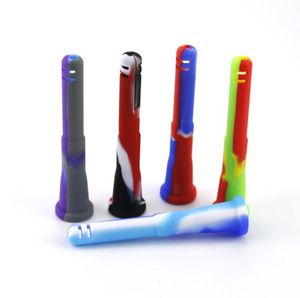 Mais recente colorido silicone fumar bong down stem portátil 14mm feminino filtro de filtro recipiente de tigela de água acessórios titular de alta qualidade DHL