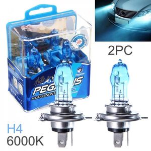 Autoscheinwerfer 2X H4 Xenon-Scheinwerferlampen HOD 6000K Einzellinse 12V 100W Superhelle weiße Halogenlampe vorne