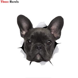 Tre Ratels FTC D nero francese bulldog sticker cane autoadesivo autoadesivo per la decalcomania per la parete della stanza del water stanza dei bagagli laptop