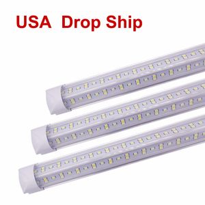 V-Shaped 8ft Led Daytime Shop Light T8 Tube Integrated Tubes Double Sides Led Fluorescent Lights AC85-277V Doubles Bulbs AC85-265V Hardwired Shops Led Lighting