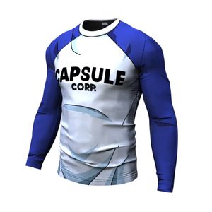 Ny DBZ Sommar T-shirt för män Gym CAPSULE CORP Dragon B-tryck Snabbtorkande Fitness Kortärmad T-shirt herr T-shirts för män X1214
