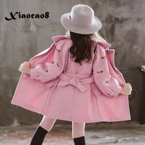 가을 어린이 의류 코트 소녀 겨울 모직 재킷 키즈 따뜻한 겉옷 패션 유아 아기 소녀 공주 자켓 201125