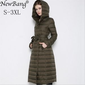 NewBnag Brand Long Women Duck Down Jacket Cappotto invernale Donna Feather Warm Slim Windbreaker Capispalla con cappuccio femminile 200922