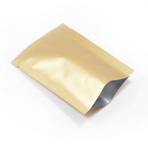 100Pcs Pure Aluminum Foil Open Top Vacuum Bags Heat Seal Food Storage Packaging Pouches For Coffee Tea Snack Nuts Pack 201021