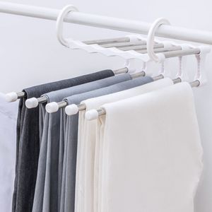 Prateleiras mágicas para calças de aço inoxidável cinco em um para uso doméstico, dormitório, variável, dobrável, para secar roupas, cabide para guarda-roupa WH0561