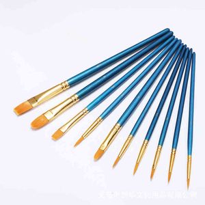 Oil Paintbrush Set Round Flat Pointed Tip Nylon Hair Artist Acrylic Paint Brushes for Acrylic Oil Watercolor