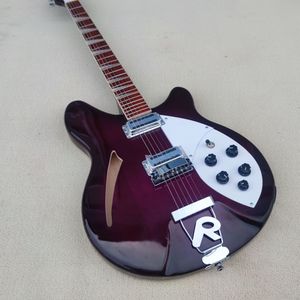 Guitarra elétrica de 6 cordas personalizadas, guitarra elétrica da explosão roxa de Ricken 360,