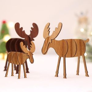 クリスマスの装飾鹿の木製ペンダント装飾クリスマスツリーディーオーナメントパーティーキッズギフト装飾品1