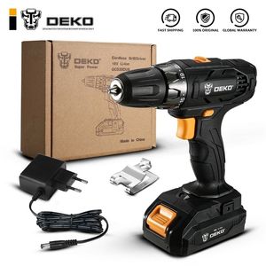 DEKO GCD20DU5 16/18 V 16/18 Volt Max Elektrikli Tornavida Akülü Matkap Mini Güç Sürücüsü DC Lityum-İyon Pil 2-Hızlı 201225